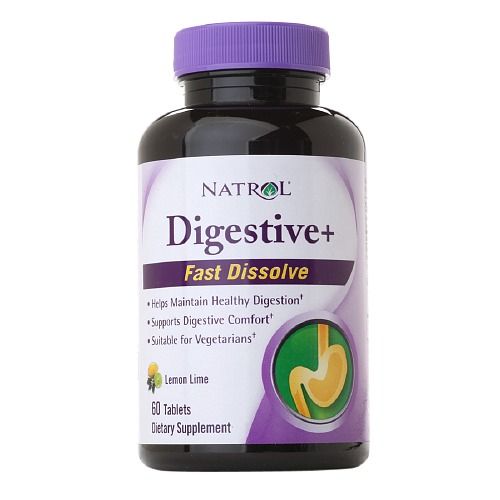 Natrol, Digestive+, Fast Dissolve, Lemon Lime, 60 Tablets